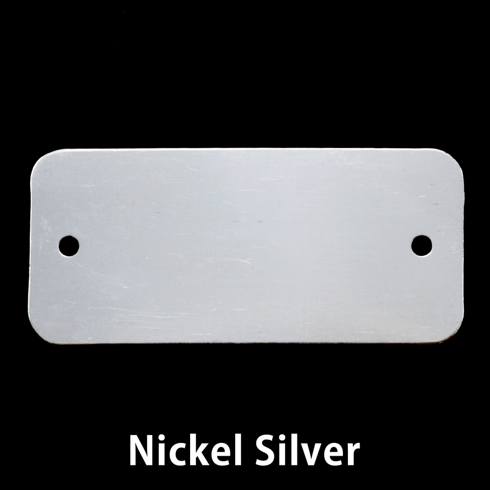 Metal Stamping Blanks Nickel Silver Rectangle with Holes, 44.5mm (1.75") x 20mm (.79"), 24g